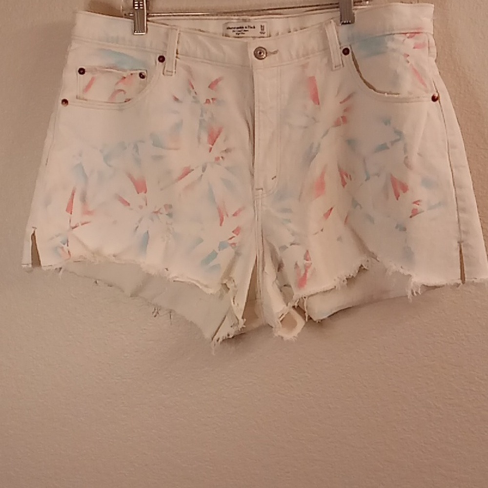 Abercrombie & Fitch Boho Summer Sz 34/18 Tie Dye White-Pink-Blues Colors B8 X P